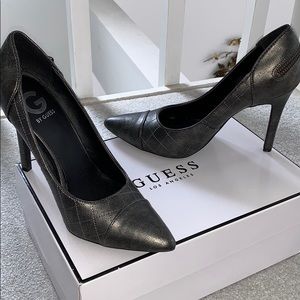 Silver Quilted Guess Heels